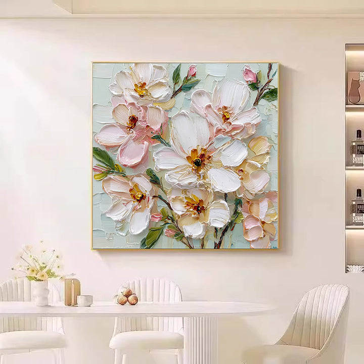 Dekorative strukturierte florale Leinwandkunst für Wände