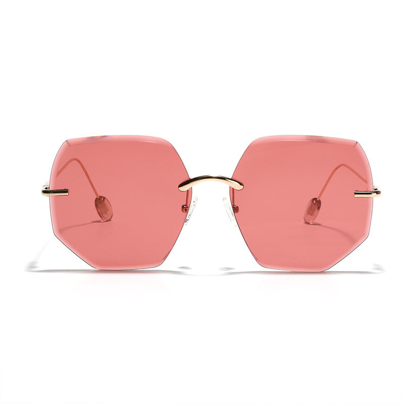 Damen geometrische Sonnenbrille mit hochwertigem Goldrahmen Karnz