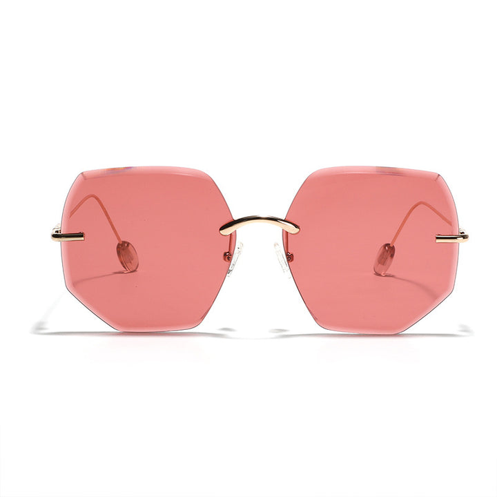 Damen geometrische Sonnenbrille mit hochwertigem Goldrahmen Karnz