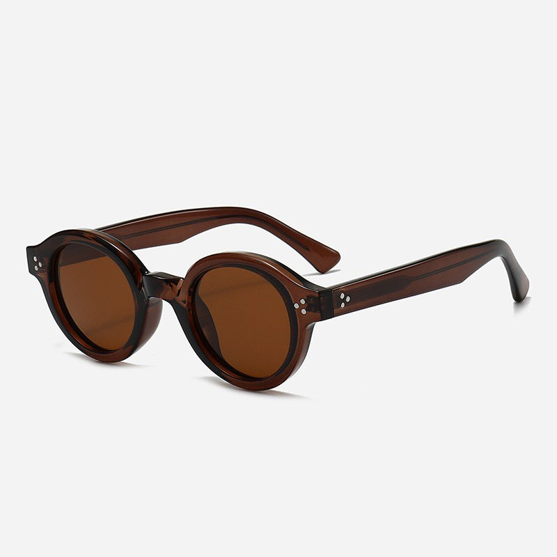 Damen Modische Rund-Sonnenbrille mit stilvollen Akzenten Karnz