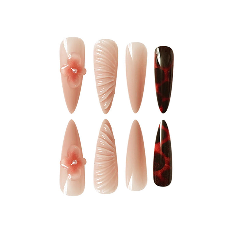 Premium Stiletto Press-On Nagelkunst Set Karnz
