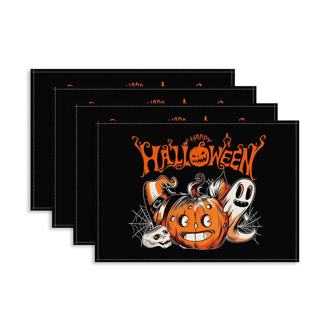 Mehrteiliges Halloween-Tischset aus abwischbarem Vinyl rutschfeste Platzdeckchen
