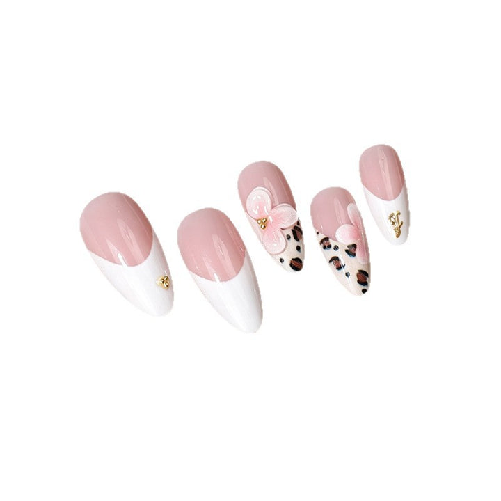 Elegante Blumen Acrylnagel Set Karnz