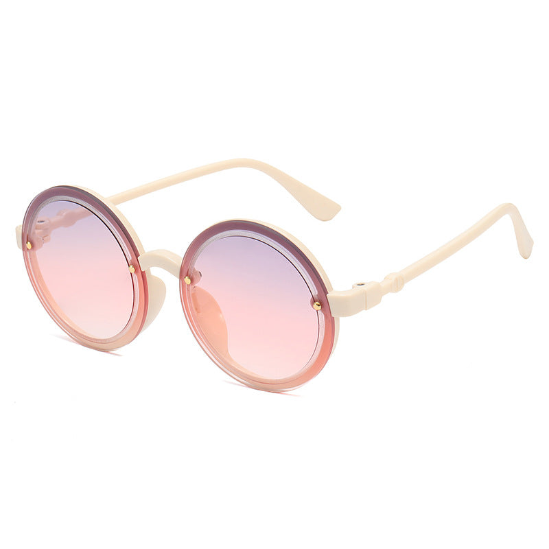 Damen Runde Sonnenbrille mit transparentem Rahmen Karnz
