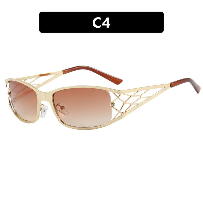 Damen modische Sonnenbrille mit strukturierendem Design und UV-Schutz Karnz