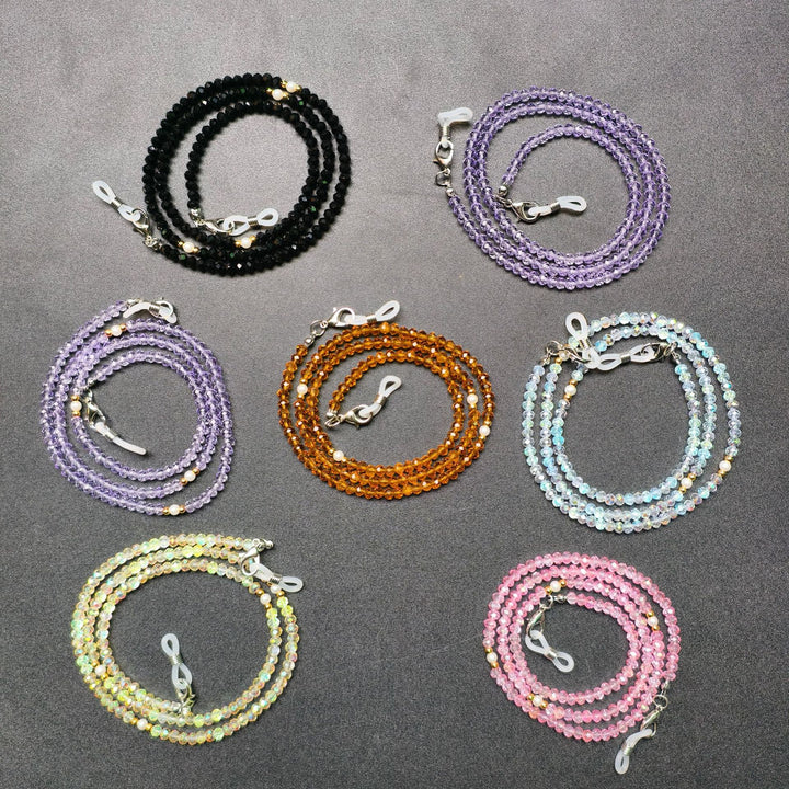 Elegante Brillenhalterkette mit Bunten Perlen Karnz