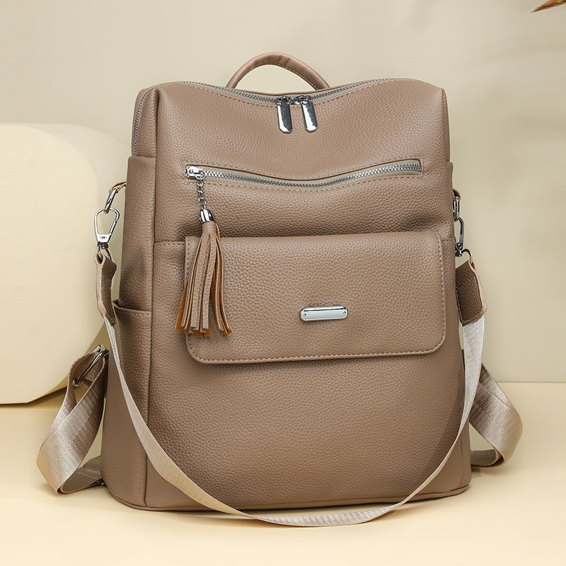 Stylischer Mehrfach-Taschen Leder Rucksack Karnz 1788673935