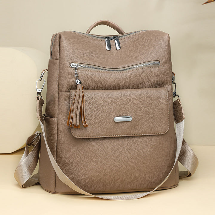 Stylischer Mehrfach-Taschen Leder Rucksack Karnz 1788673935