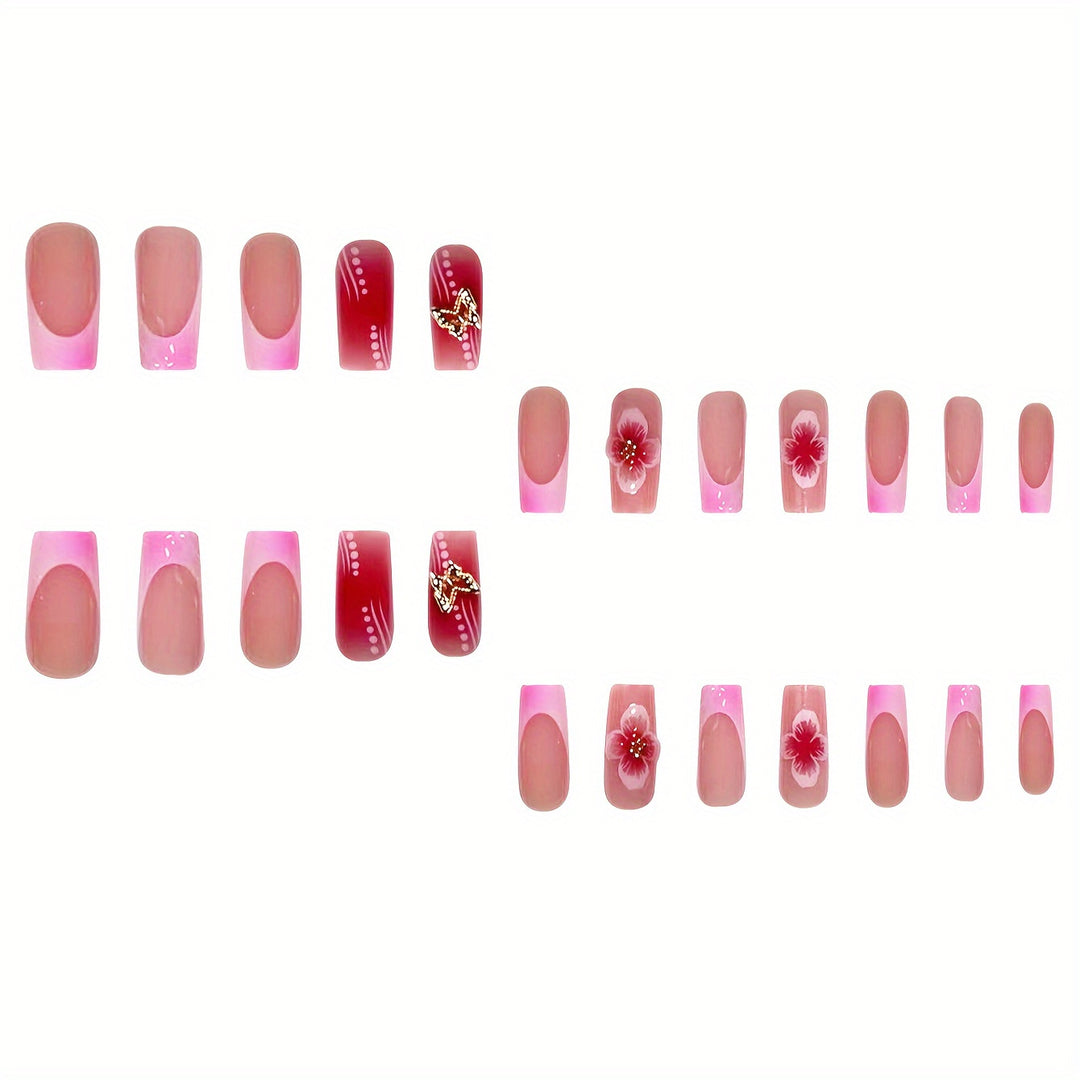 Dekorativer Press-On Nagelset Karnz