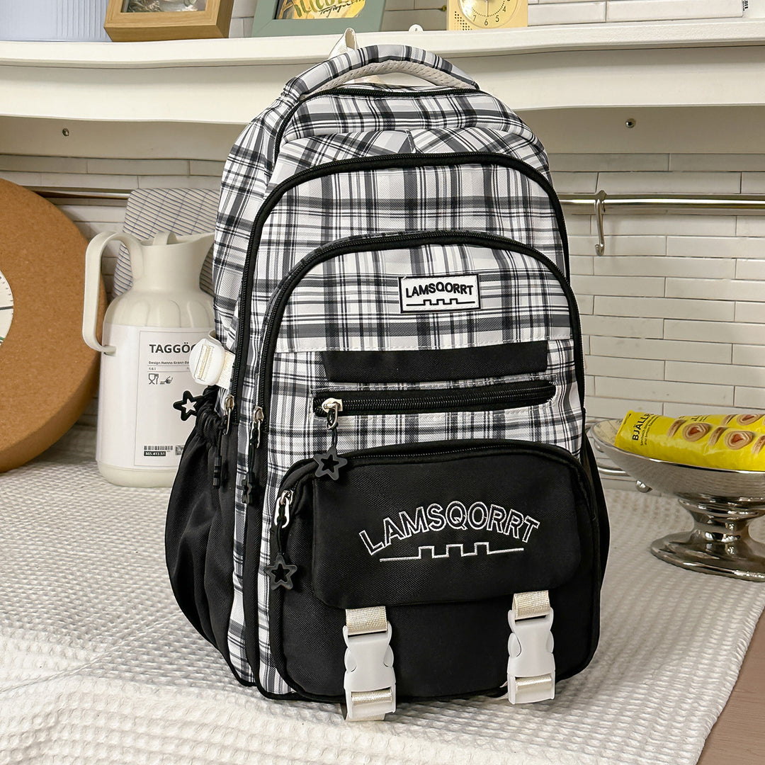 Stylische Karomuster-Rucksack Karnz