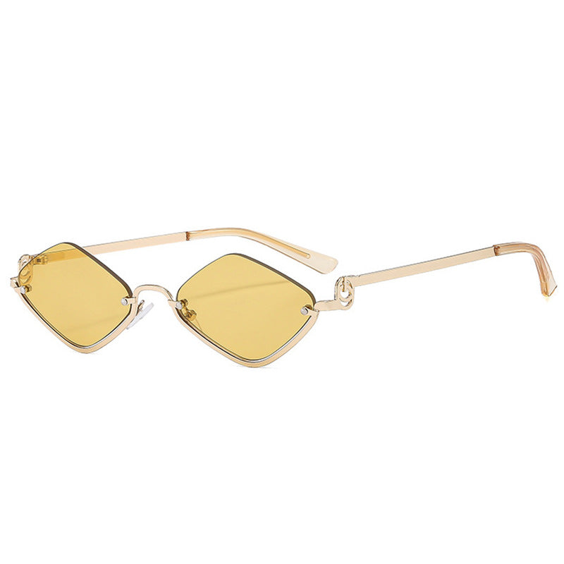 Damen trendy quadratische Sonnenbrille mit filigranem Metallrahmen Karnz