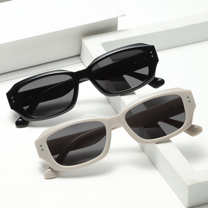 Damen modische quadratische Sonnenbrille mit innovativem transparentem Rahmen Karnz