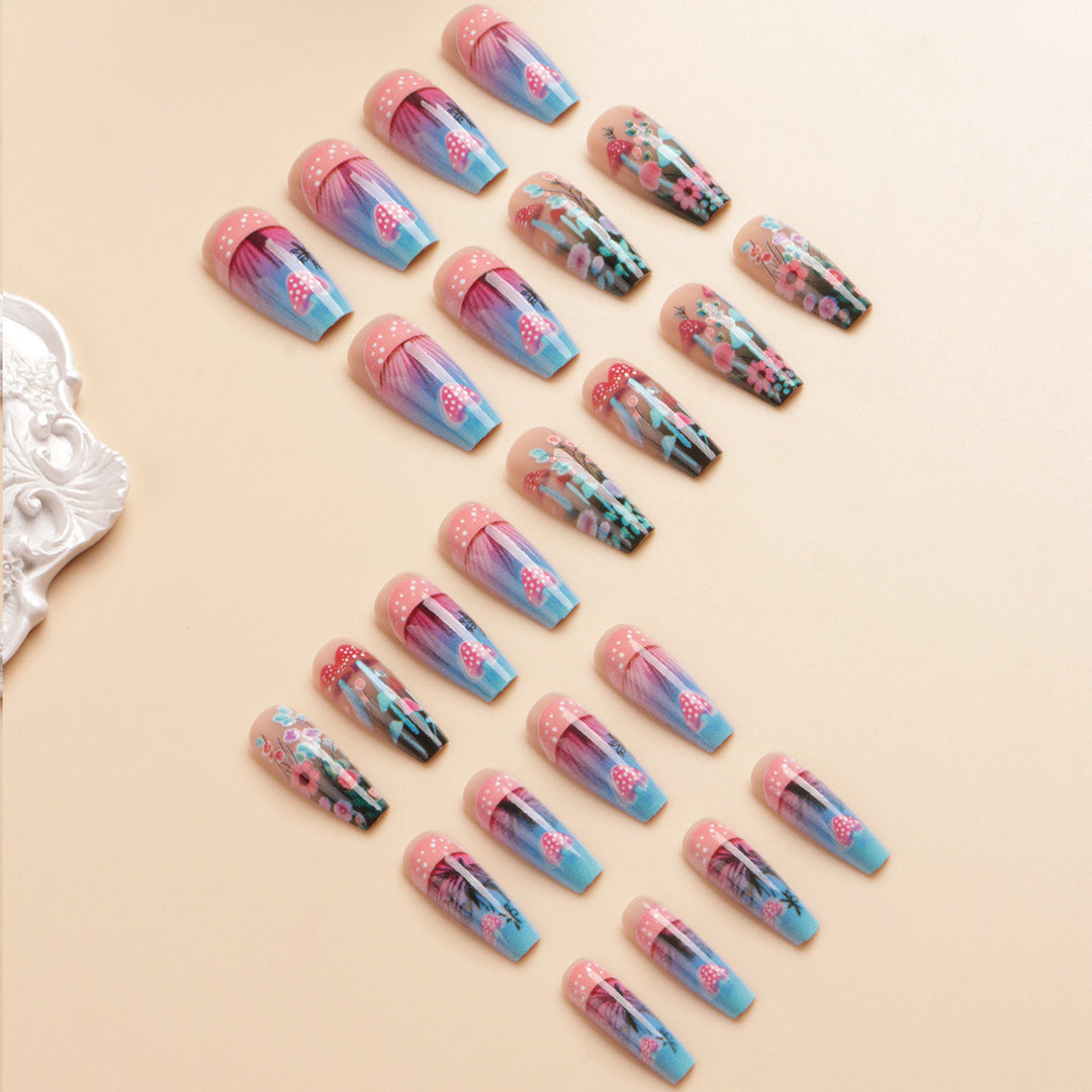 Künstlerisches Floral Leuchten-im-Dunkeln Nail Art Set Karnz