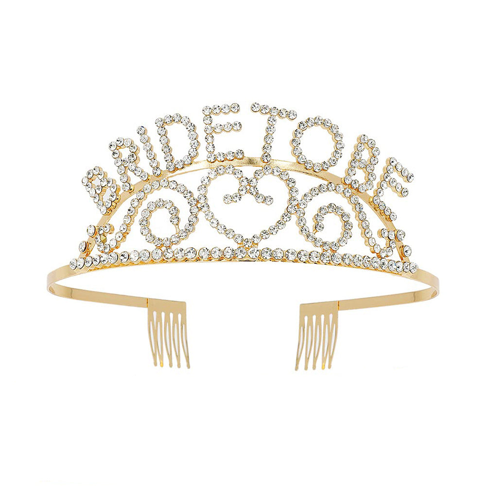 Damen Glitzernde Tiara mit Herzmotiven Karnz