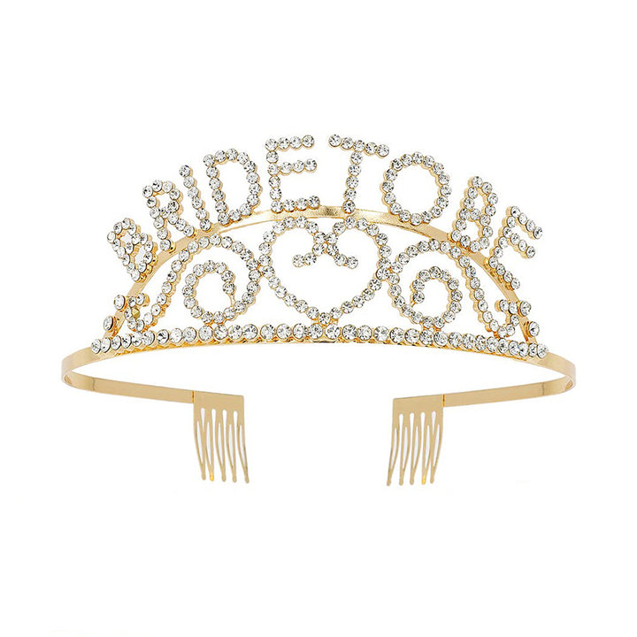Damen Glitzernde Tiara mit Herzmotiven Karnz