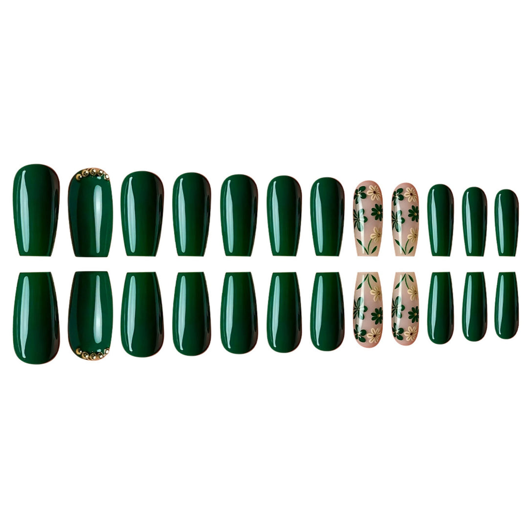 Botanisches Nagelkunst Press-On Set Karnz