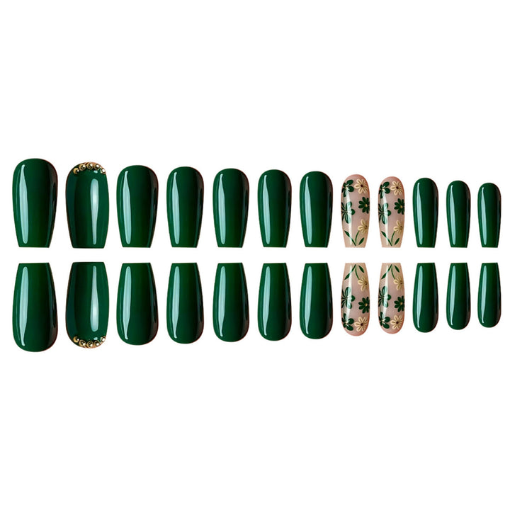 Botanisches Nagelkunst Press-On Set Karnz