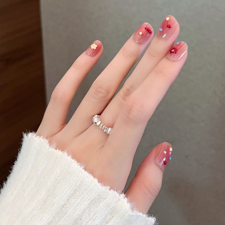 Künstlerisches Floral Press-On Nagelkunstset Karnz
