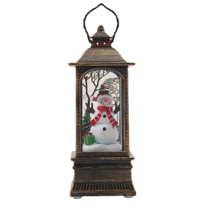 Nostalgische Weihnachtslaterne mit leuchtendem Schneemann Karnz