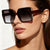 Damen modische Sonnenbrille im extravaganten quadratischen Design Karnz
