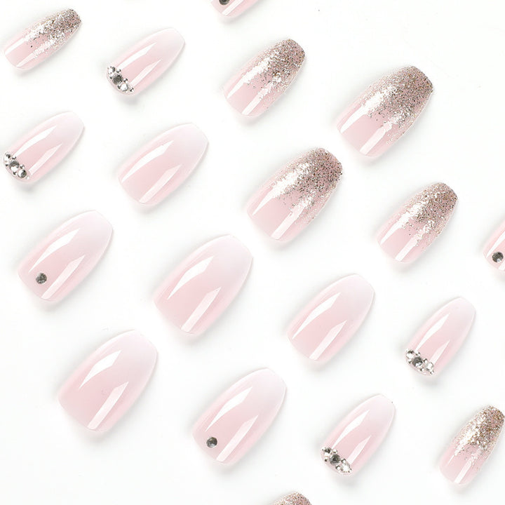 Elegante Glitzer Ombre Acryl Nagelverlängerungen Karnz