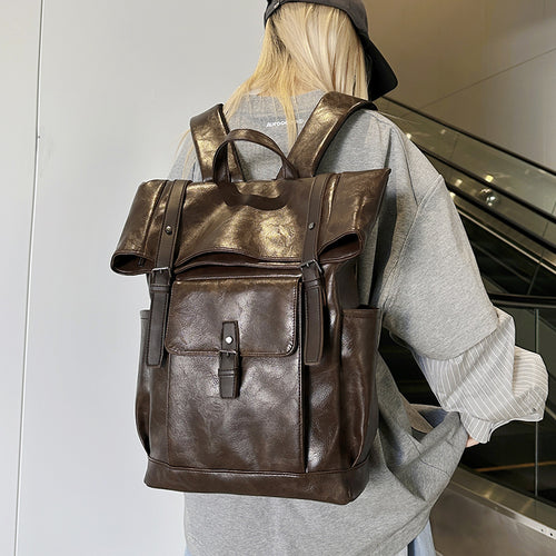 Vintage Leder Tragetasche Rucksack