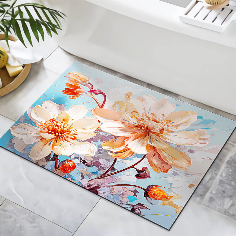 Strukturiertes florales Design Badmatte Karnz