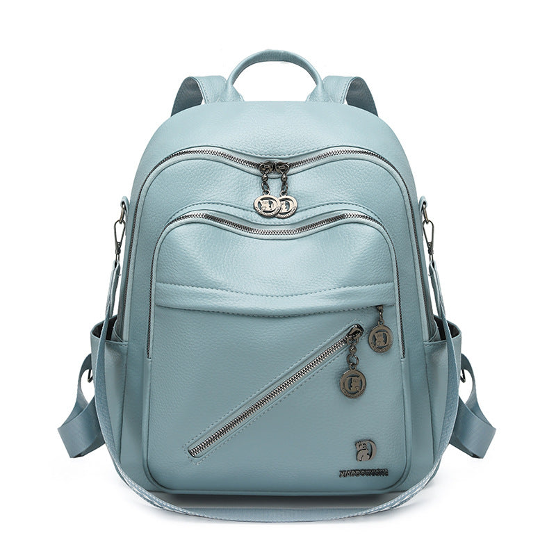 Multi-Fach Stylischer Leder-Rucksack Karnz