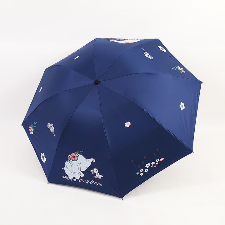Damen Faltbarer Regenschirm mit niedlichem Elefantenmotiv Karnz