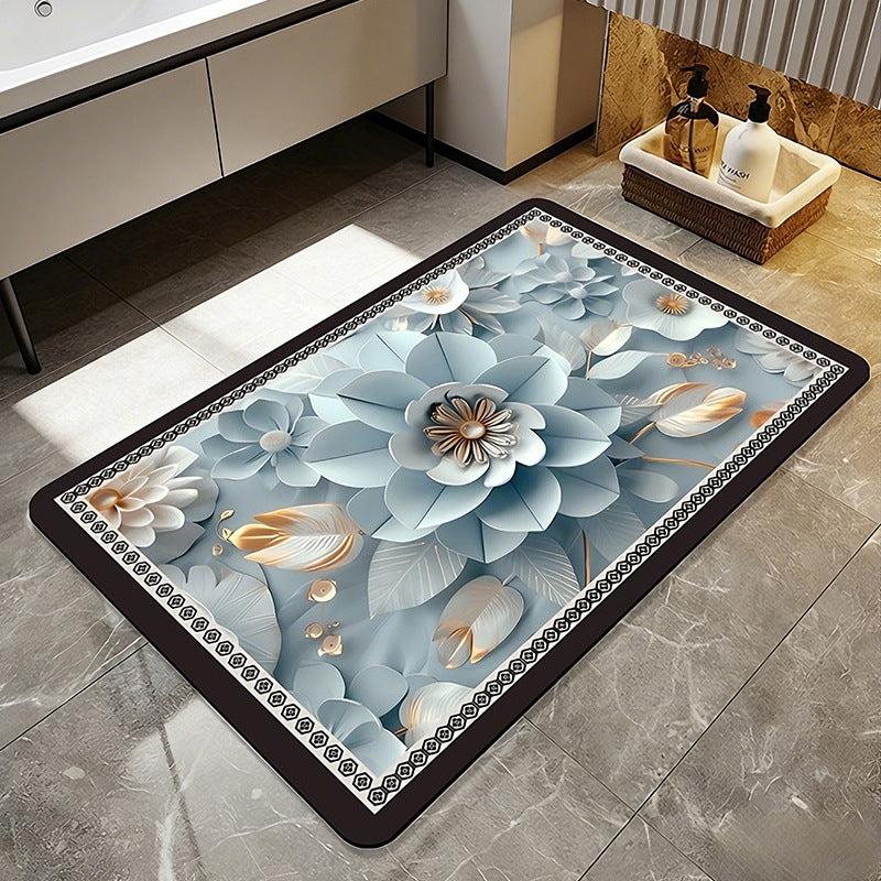 Blumenmuster Komfort Badezimmermatte Karnz