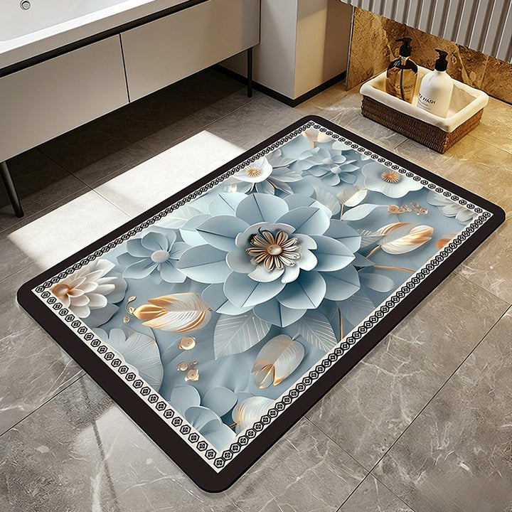 Blumenmuster Komfort Badezimmermatte Karnz