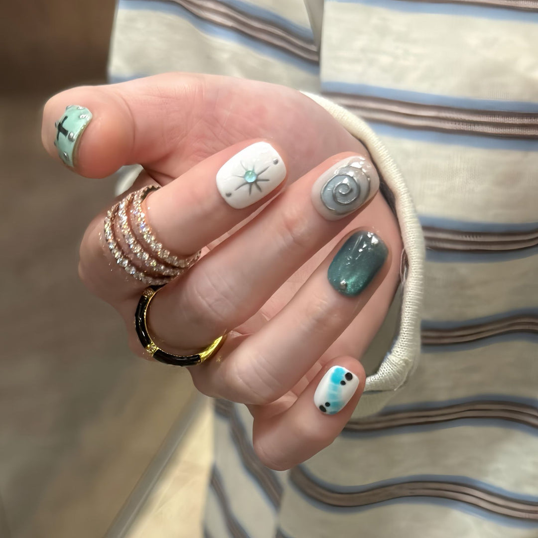 Künstliche Nagelspitzen mit Kreativen Geometrischen Designs Karnz