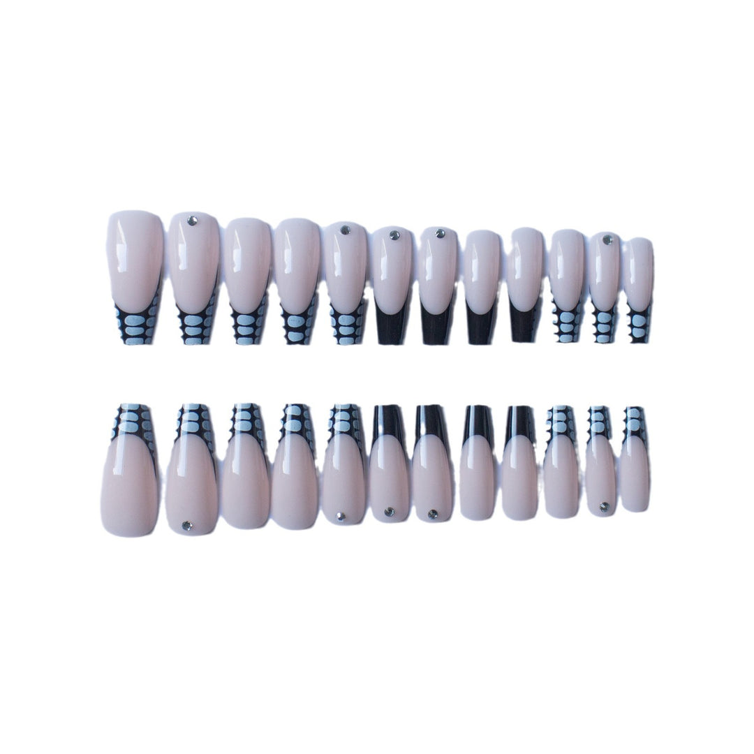 Künstlerisches Acryl-Nagelkunst-Set mit eleganten Punktdesigns