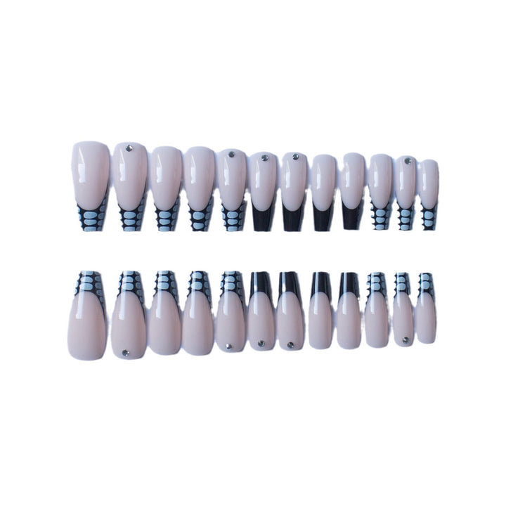 Künstlerisches Acryl-Nagelkunst-Set mit eleganten Punktdesigns