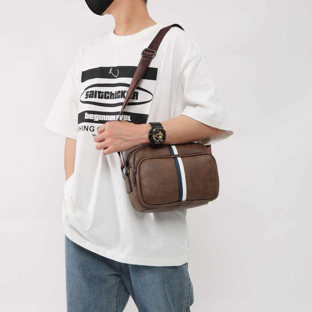 Lässige Leder Schultertasche