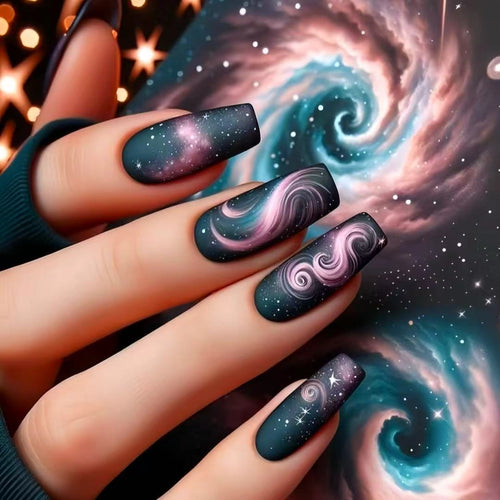 Galaxy-Themed Press-On Nail Extensions Karnz