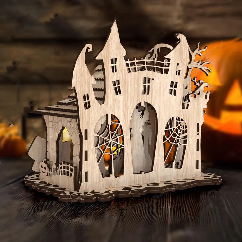 3D Halloween-Themen Holzdekoration