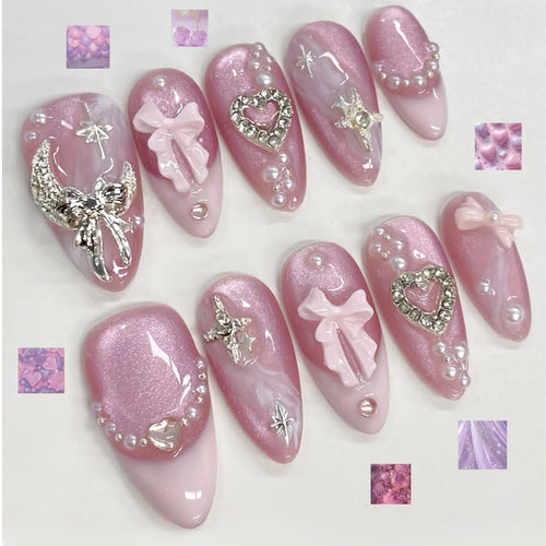 Glamourös Dekorative Press-On Nagelkunst Set Karnz