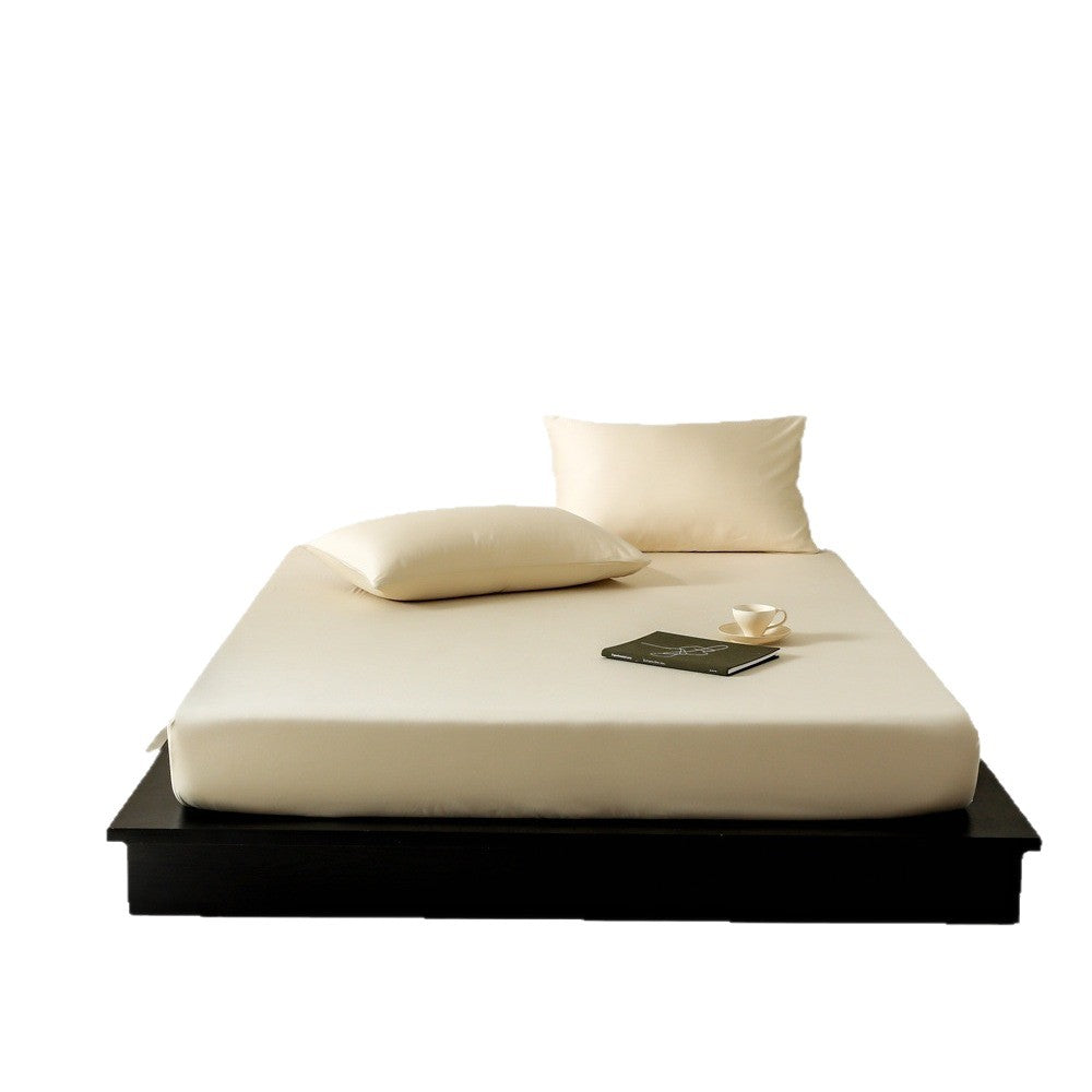 Satin-Feeling Tiefe-Taschen Spannbettlaken Set mit passenden Kissenbezügen