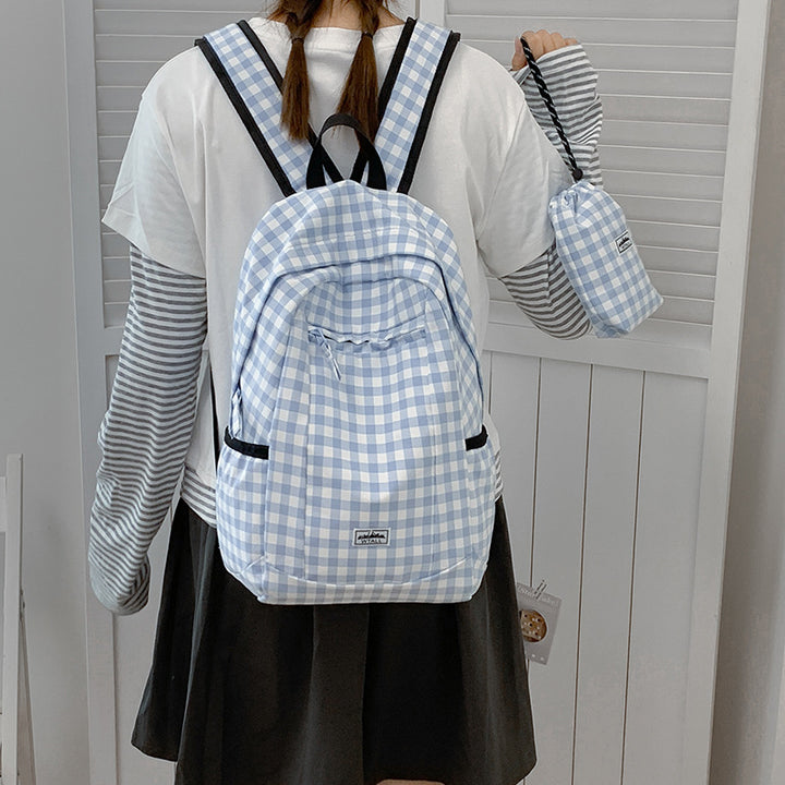Stylische Karierte Rucksack Karnz