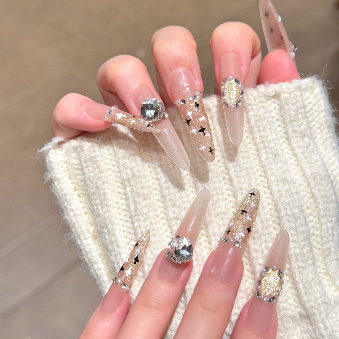 Künstlerische Premium Detaillierte Press-On Nagelkunst Karnz