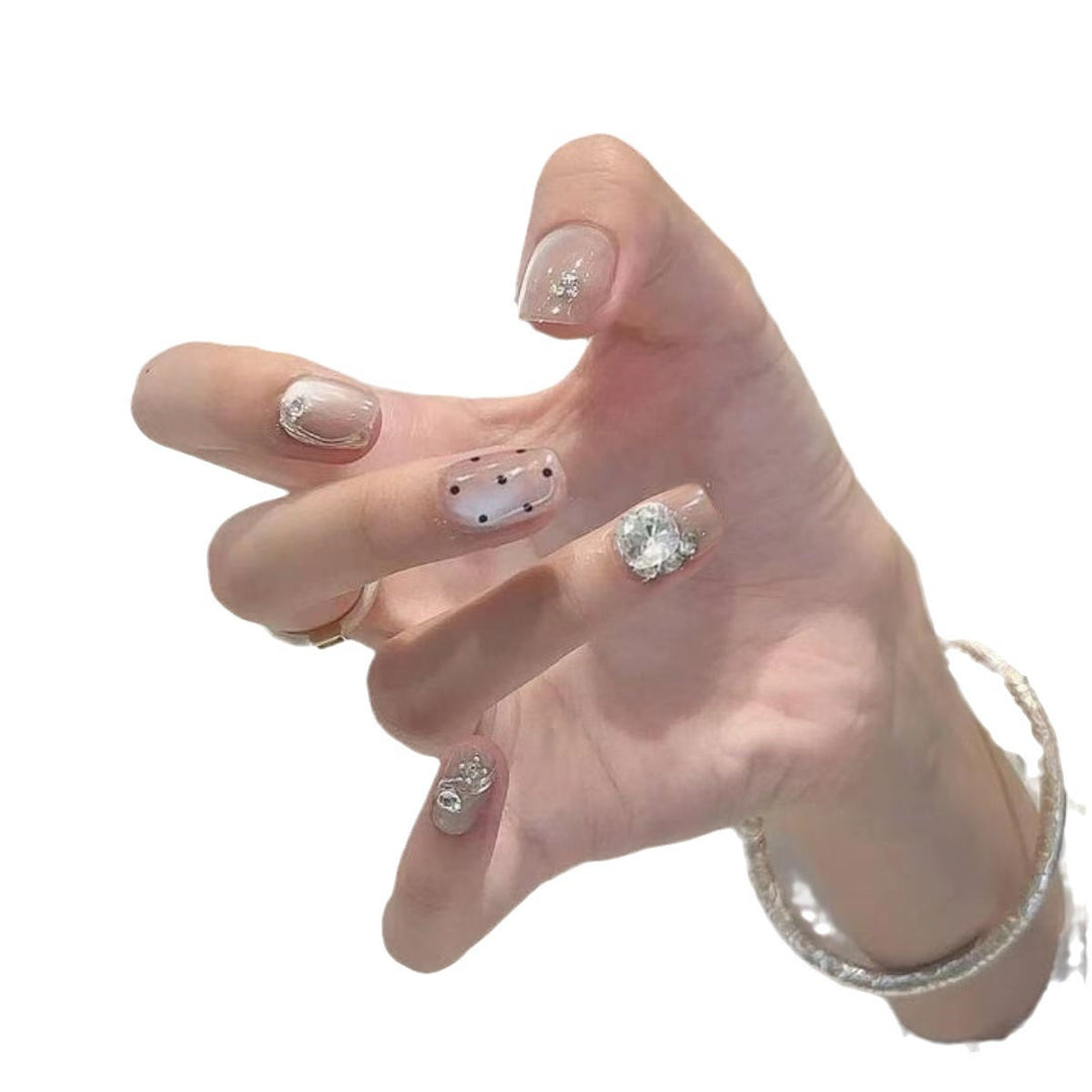 Premium Kristall-dekorierte Press-On NagelSet Karnz