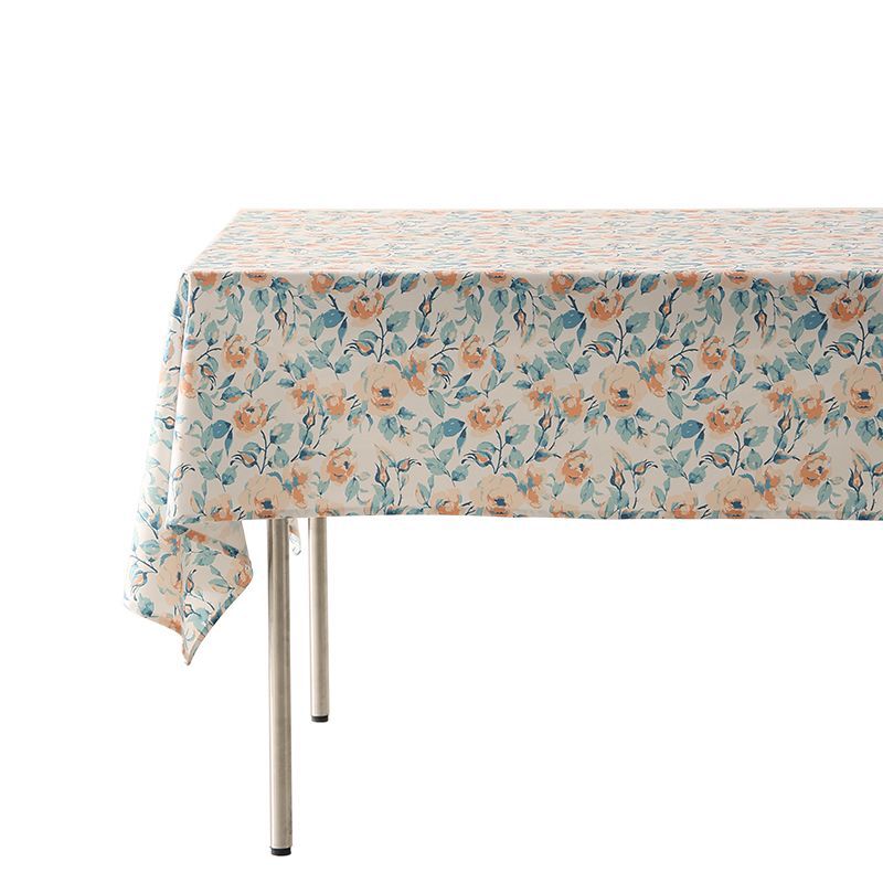 Abwaschbare Tischdecke aus Polyester mit floraler Aquarell-Optik und wasserabweisender Beschichtung Karnz