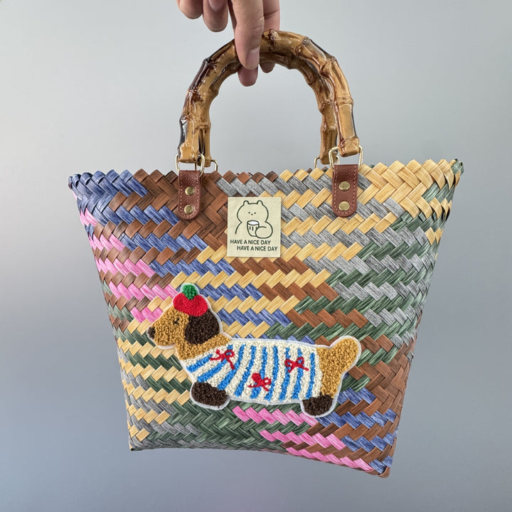 Verspielte Bast Handtasche Karnz