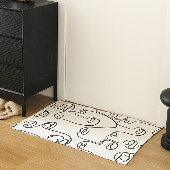 Tischset aus Baumwollgewebe mit abstraktem Linienkunst-Motiv
