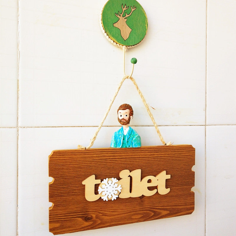 Dekoratives Holz-Badezimmer-Symbol
