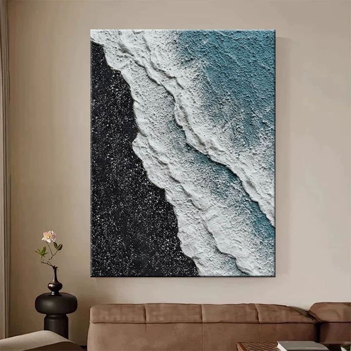 Texturiertes Küstenrelief-Leinwandkunstwerk
