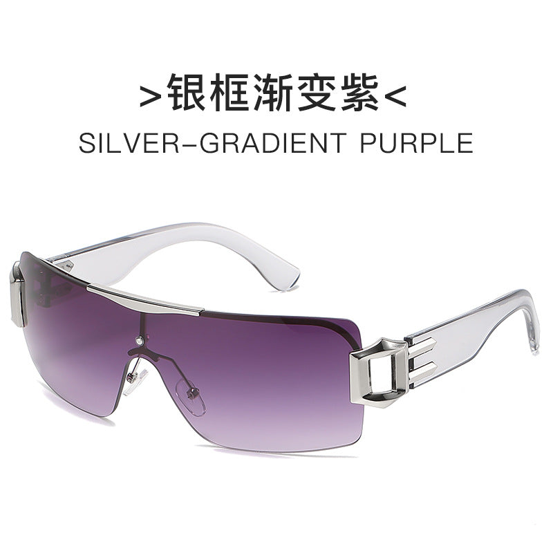 Damen futuristische Sonnenbrille mit elegantem transparente Rahmen Karnz