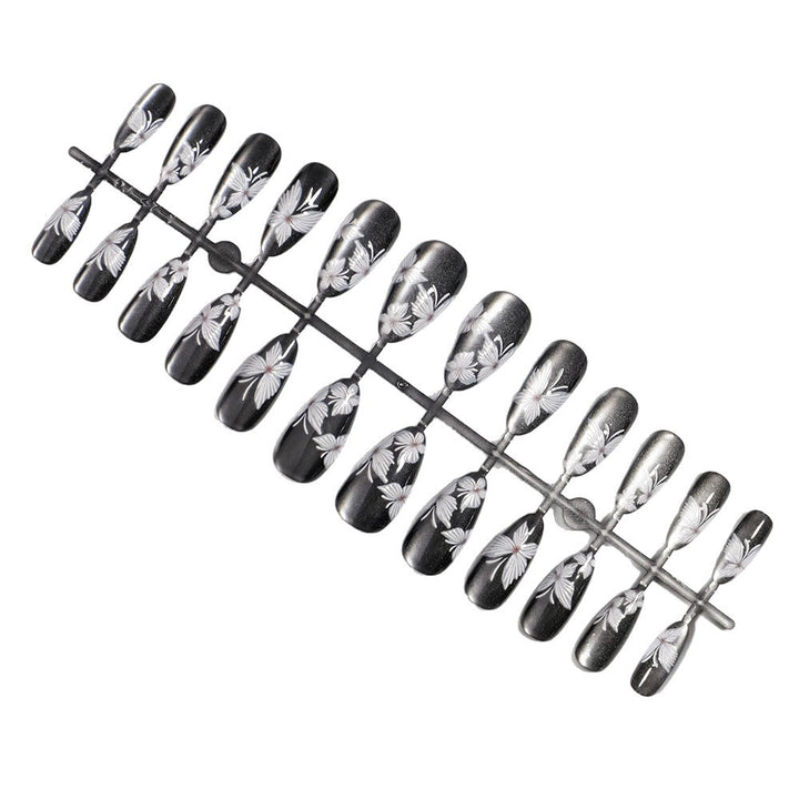 Floral Accent Press-On Nails Set Karnz