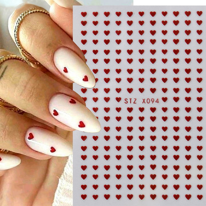 Herzförmige Nagelkunst Aufkleber